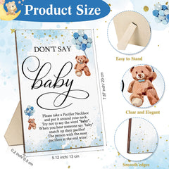 Wesiti 50 acrylic pacifier necklaces blue bear design ready to share