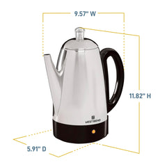 Detachable cord feature of West Bend percolator for table service