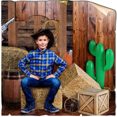 Wagon wheel prop for rodeo themed backdrop