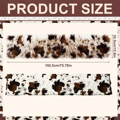 Western cowhide fur table runner displayed on dining table