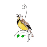 Western Meadowlark stained glass suncatcher