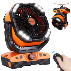 WESTTREE camping fan in tent setup for travel