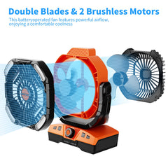 Oscillating airflow from WESTTREE camping fan 270° head