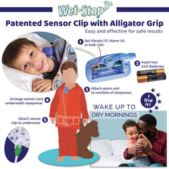 Patented Wet-Stop 3 bedwetting sensor easy to clean close up