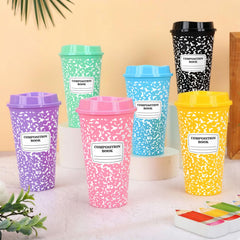 Reusable PP plastic coffee cups with lids Whaline 12pc set