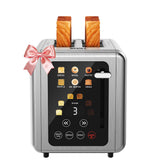 WHALL 2 slice toaster with touchscreen and silver finish