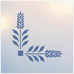 The Artful Stencil Wheat 2 Stalks Stencil Template 5x5 size