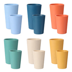 12 pack wheat straw cups set with 10oz and 20oz sizes