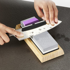 Whetstone knife blade sharpener and angle guide packaging