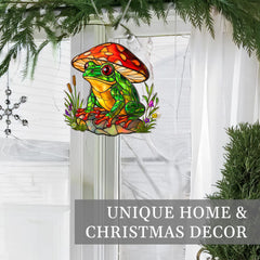 Whimsical garden frog ornament for home decor