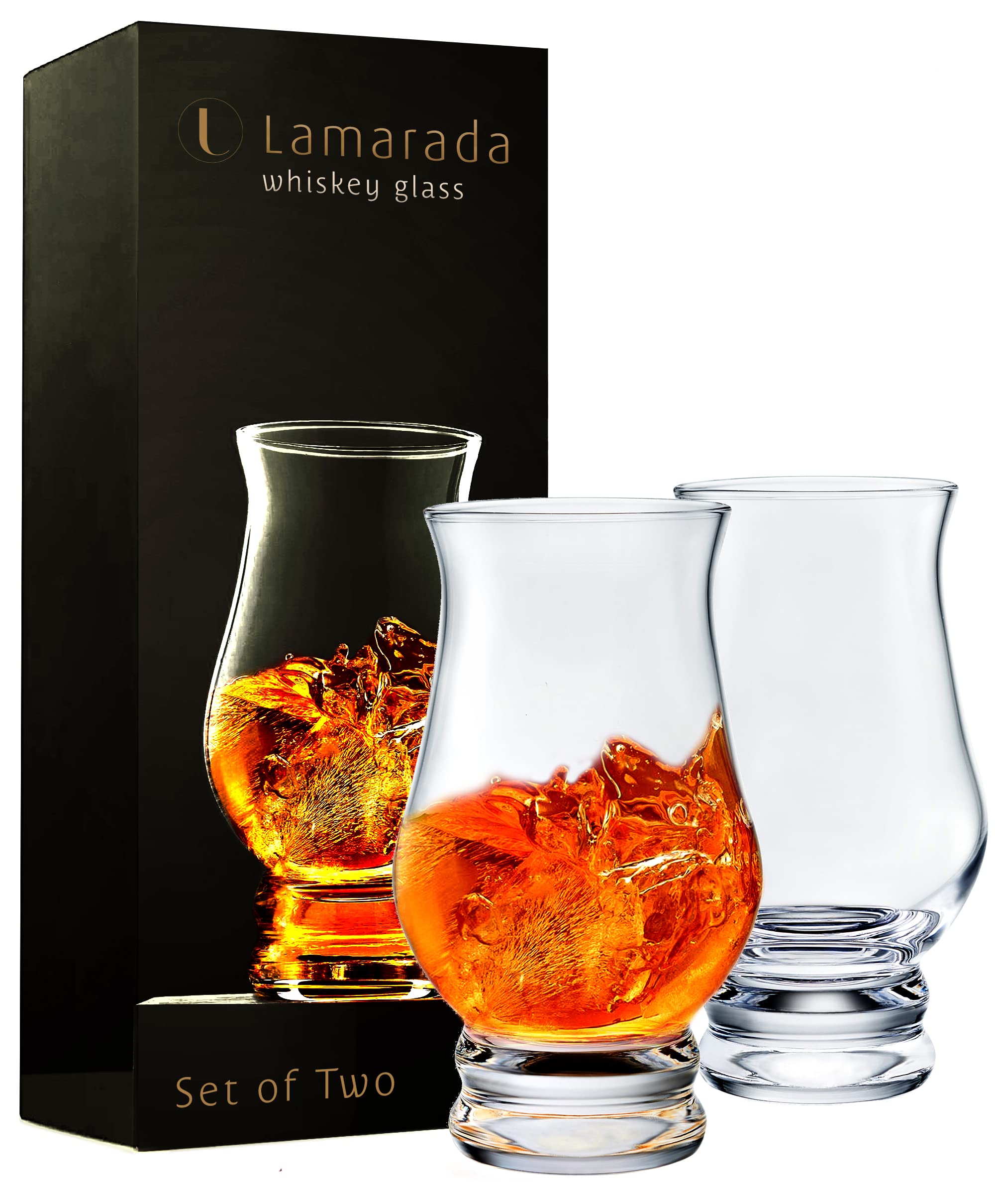 Whiskey glasses set of 2 in clear glass