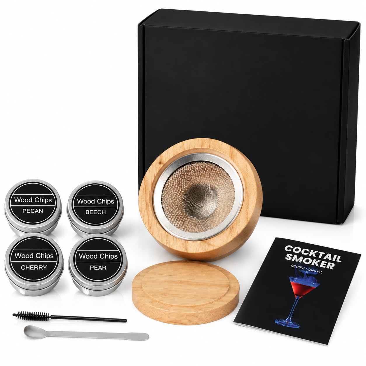 Whiskey Smoker Kit with Torch setup with lid and tools