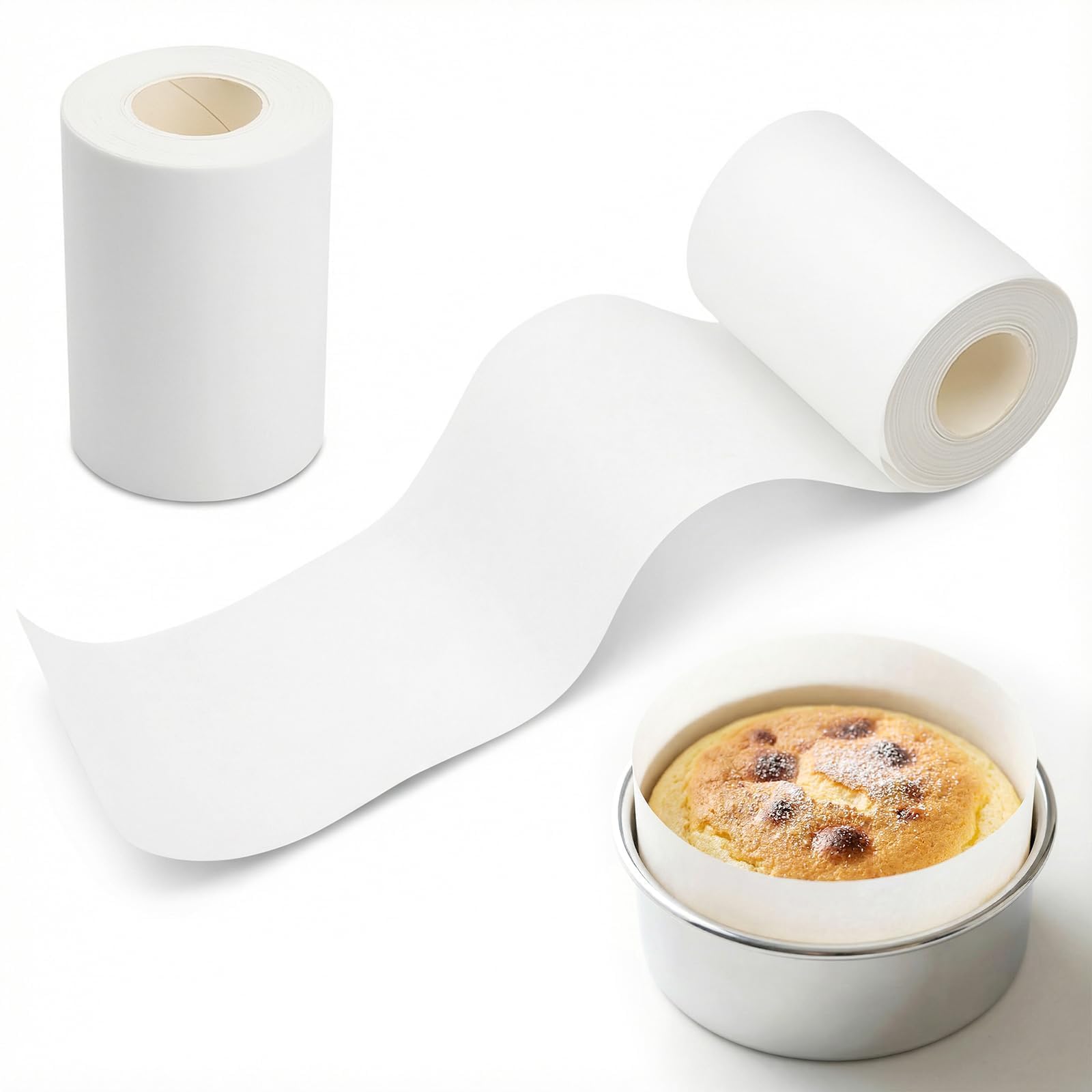 White baking parchment paper roll 2.95in x 131.23ft