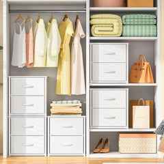 Stackable four-drawer storage cabinet for closet organization