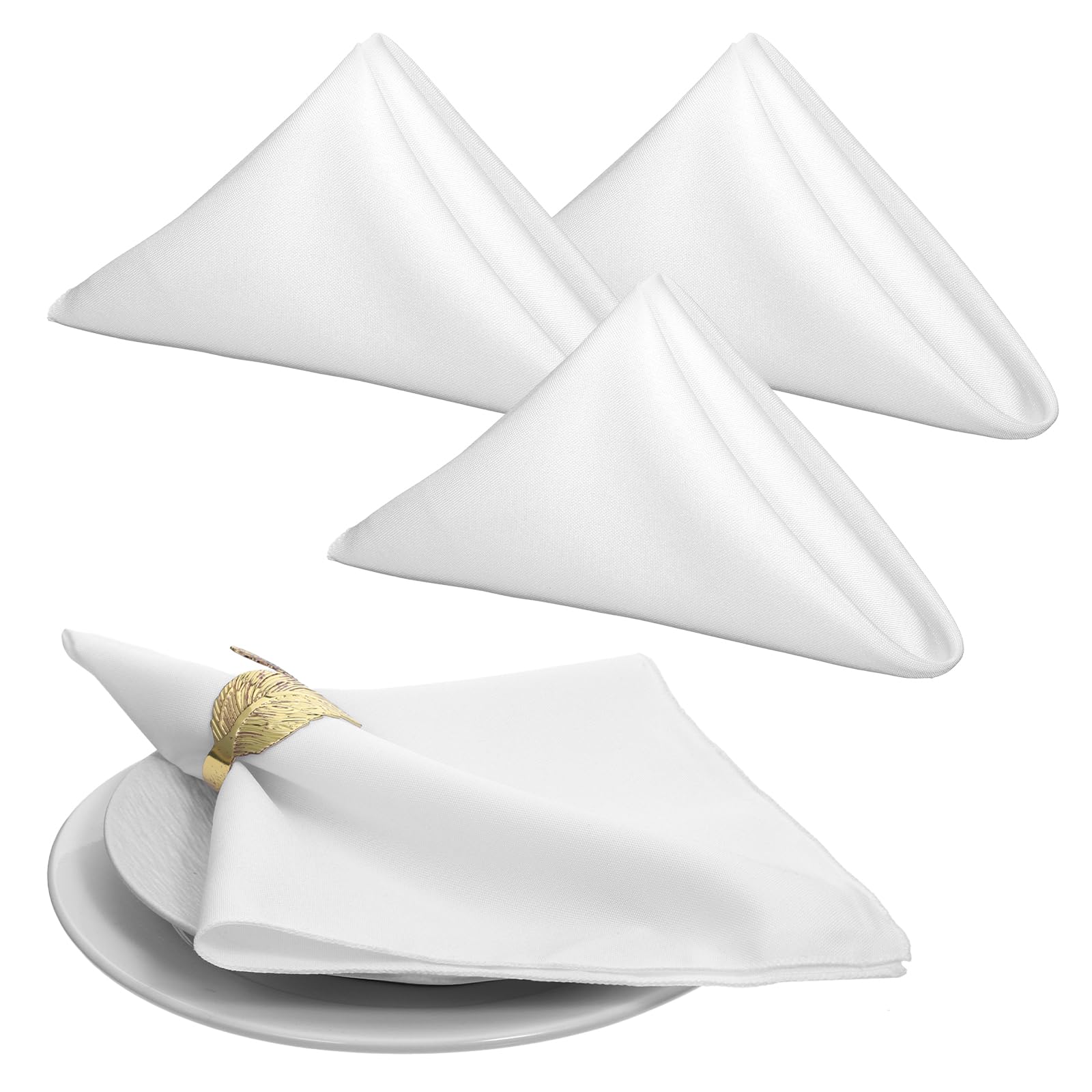 White cloth napkins 17x17 inch set of four