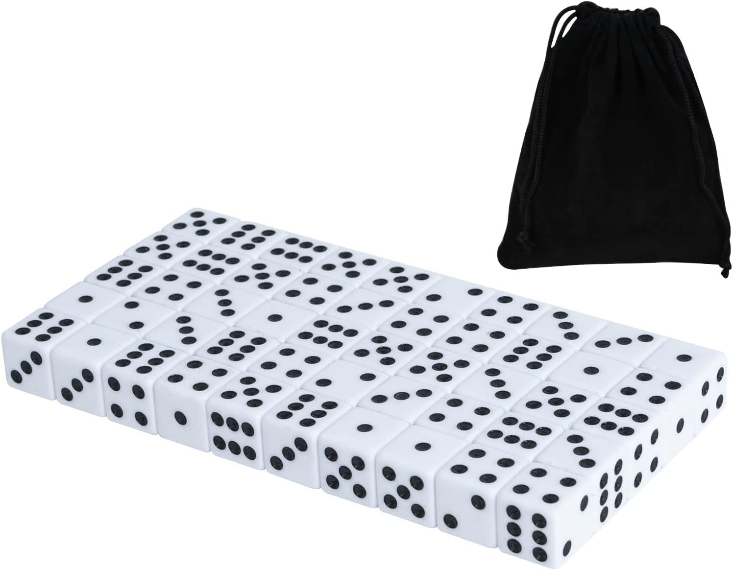 White 16mm dice 50-pack with black pips
