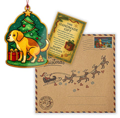 White Elephant ornament with story card packaging image