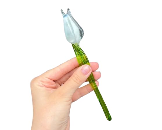 White glass tulip figurine close up