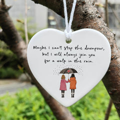 Walk With You In The Rain Ornament glossy glaze finish