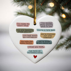 Sister keepsake Christmas ornament in white