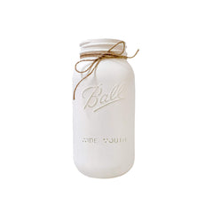 White half gallon mason jar centerpieces for tables