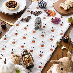 13x72 inch Halloween ghost table runner made of polyester plush