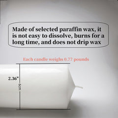 Two white pillar candles suitable for wedding decor