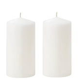White pillar candle set of 2 unscented