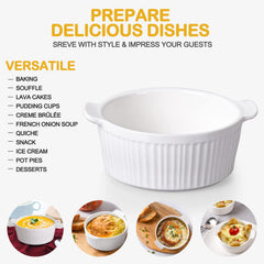 White Delling ramekins with double handles