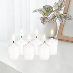 Cotton wick paraffin wax white votive candles image 3