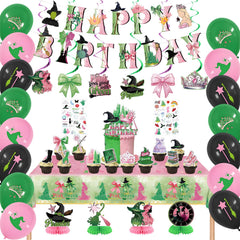 Wicked Birthday Decorations tablecloth pink green