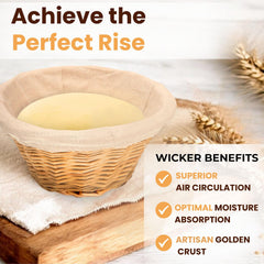 Bread proofing basket with liner accessory