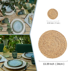 Indoor and outdoor use round rattan placemats