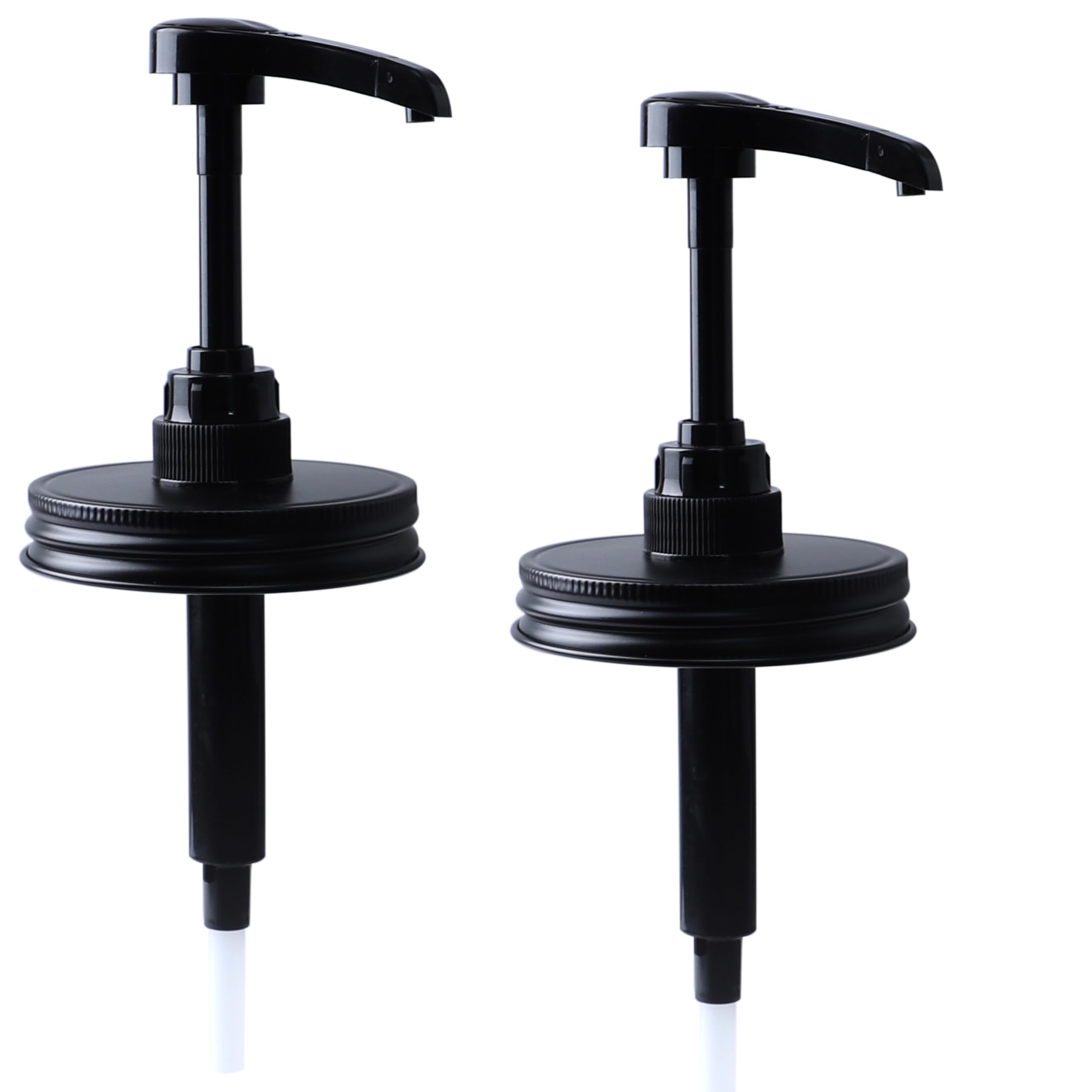 Wide mouth mason jar pump lid two-pack with straw accessory