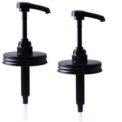 Wide mouth mason jar pump lid two-pack with straw accessory