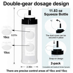 Wide mouth squeeze bottles set for thick spreads
