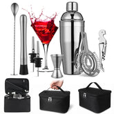 Widecook 9 Pcs travel bartender kit main set with 25oz shaker
