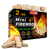 WiFER Mini Fire Stick 4 inch kiln dried pine firewood in 2 lb box