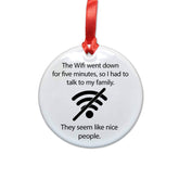 Wifi Went Down Ceramic Christmas Tree Ornament by Neurons Not Included