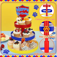 Yellow paw print Willinglong cupcake stand 30cm
