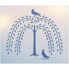 Willow & 2 Crows stencil template 10x9 inches made from 10 mil Mylar