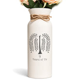 Front view of 9th Anniversary Willow Pottery vase