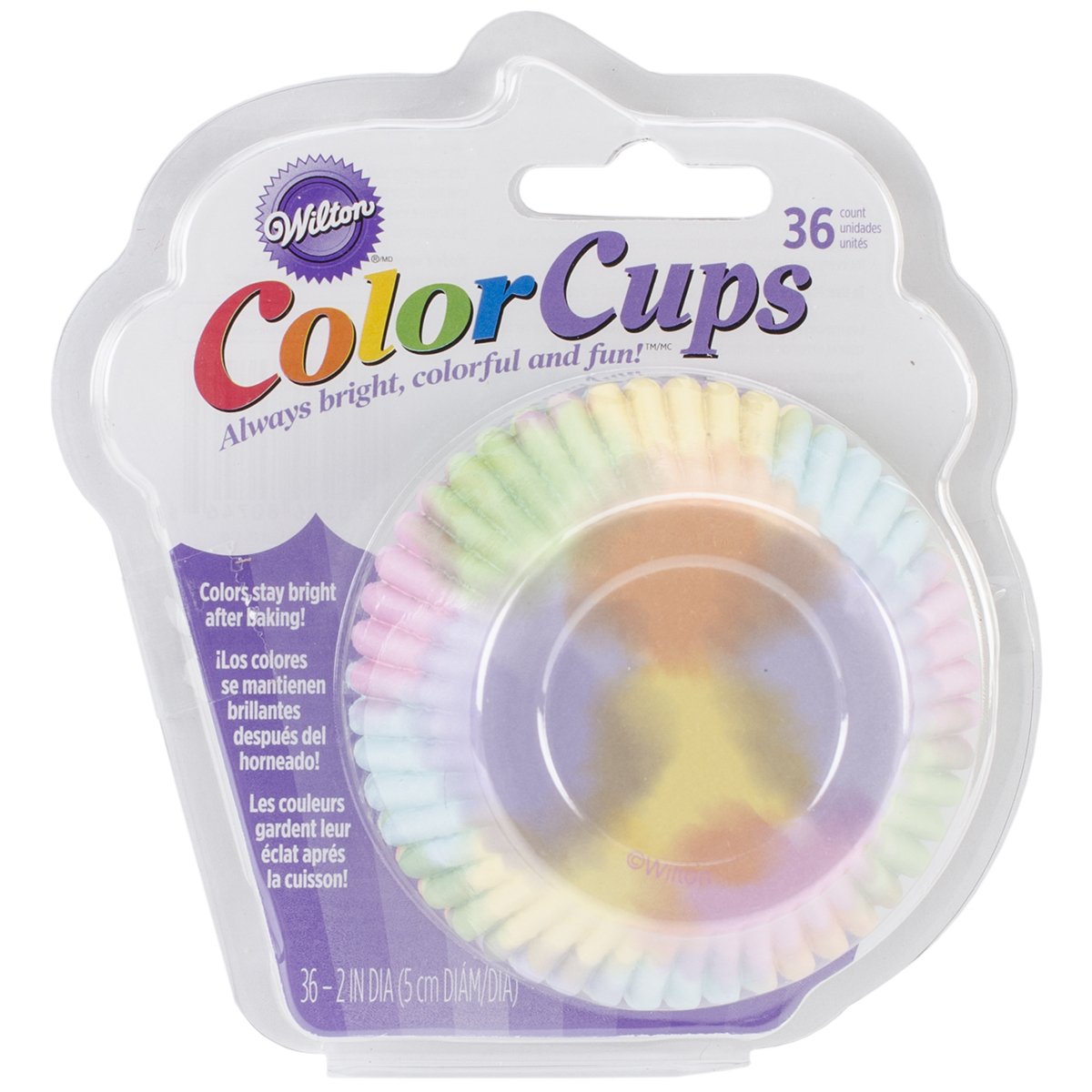 Wilton 36-pack Color Baking Cup Watercolor standard 2 inch diameter