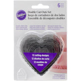 Wilton 6-Piece Nesting Fondant Cutters Hearts Silver