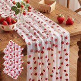 Windkream strawberry table runners 4pc white tulle 29x70