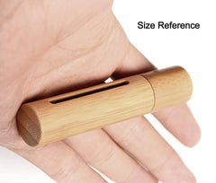 Pocket size sandalwood urn for travel with window