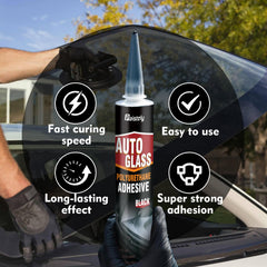 Windshield adhesive kit contents 310ml nitrile gloves and applicator