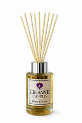 Wine Divine Reed Diffuser round bottle with silver top