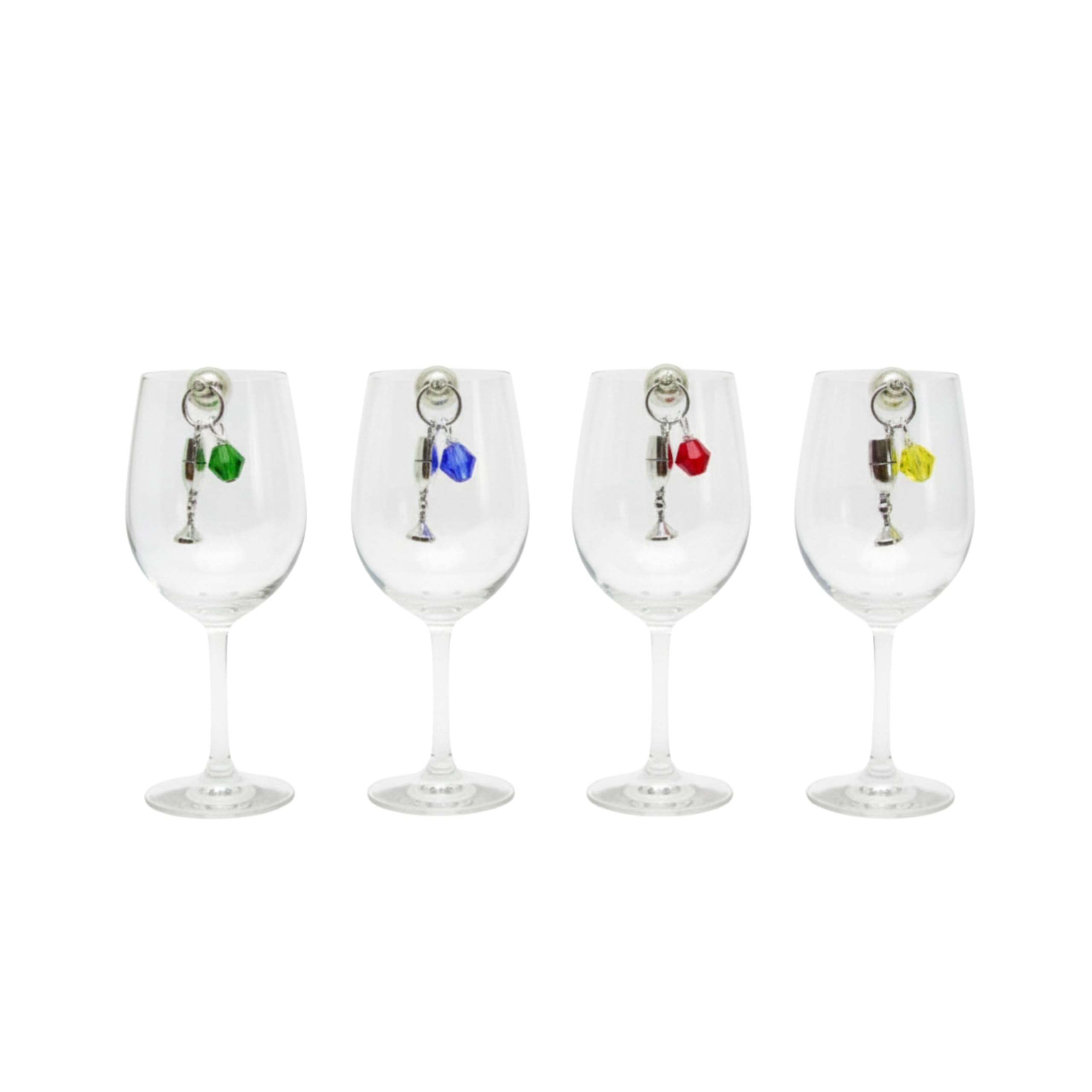 Stemless wine glass charms with magnetic design
