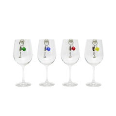 Stemless wine glass charms with magnetic design